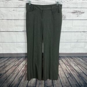 Michael Kors Pants Womens 10 Gray Grammercy Fit Stripe‎ Boot Career Office